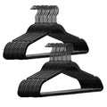 100 Stück Samt / Schwarz Haken Kleiderbügel mit Anti-Rutsch Funktion